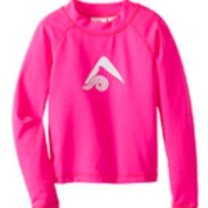 Kanu Surf Girls' Keri UPF 50+ Rashguard Neon Pink